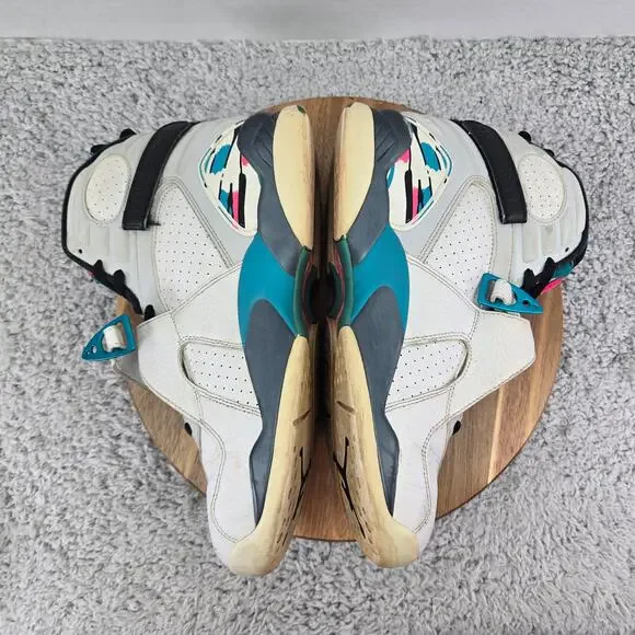 Jordan 8 Retro South Beach 2018 White Turbo Green Sneakers Mens 10 305381-113 - Picture 8 of 12